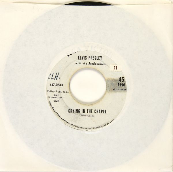 Elvis Presley "Crying In The Chapel"/"I Believe In The Man In The Sky" 45 